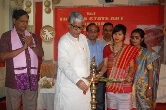 CM inaugurates 1st Tripura State Art Exhibition-2014  